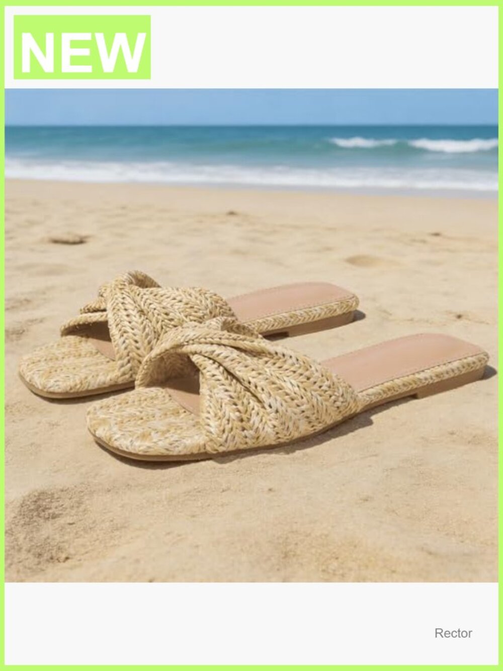 Women's Straw Woven Braided Twist Slide Sandals - Picture 6 of 7